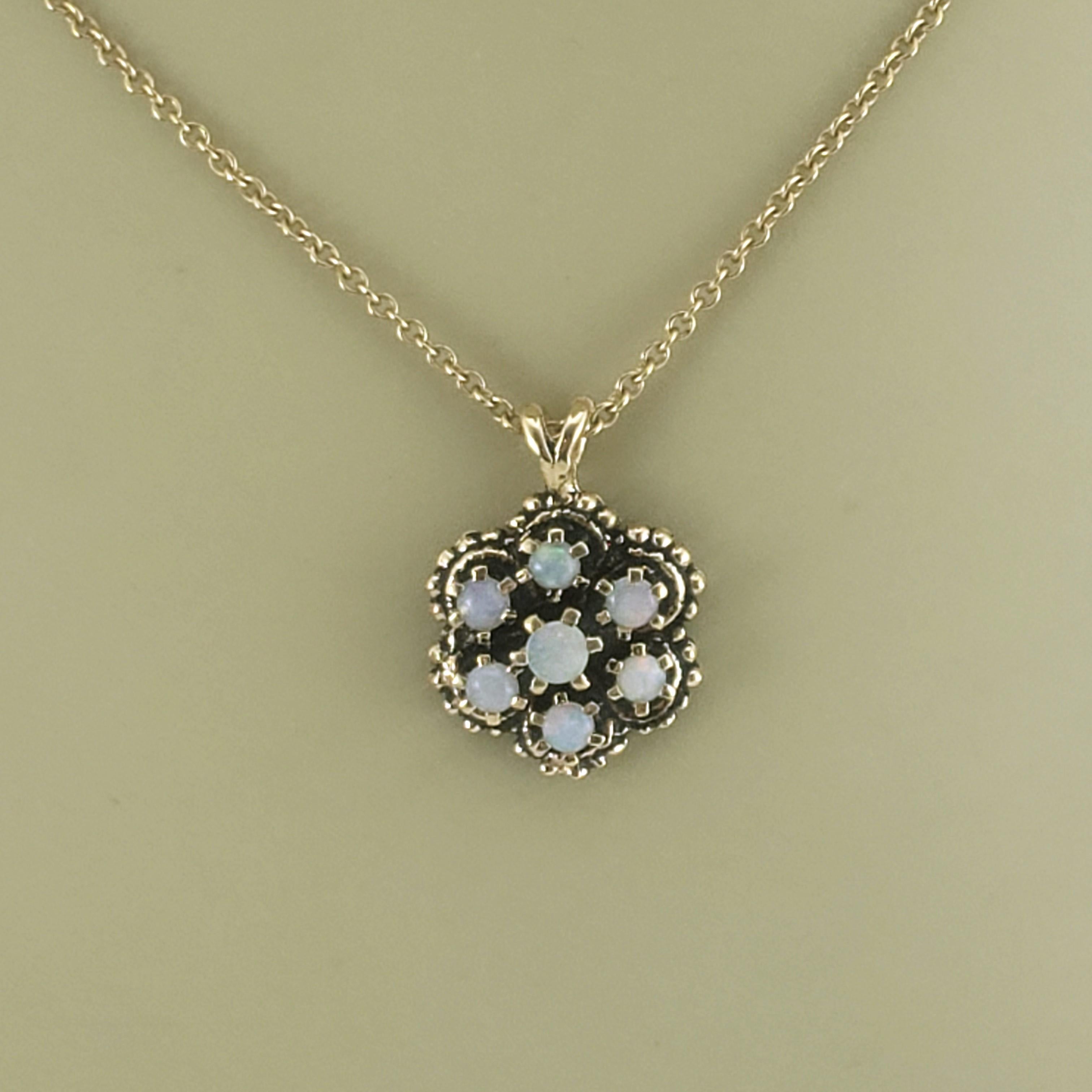 14 Karat Yellow Gold and Opal Pendant #16742 For Sale 2
