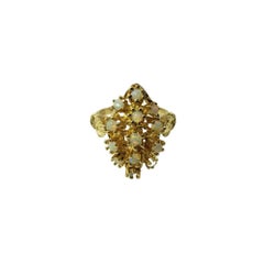 Anillo de oro amarillo de 14 quilates y ópalo talla 6.75 #15505