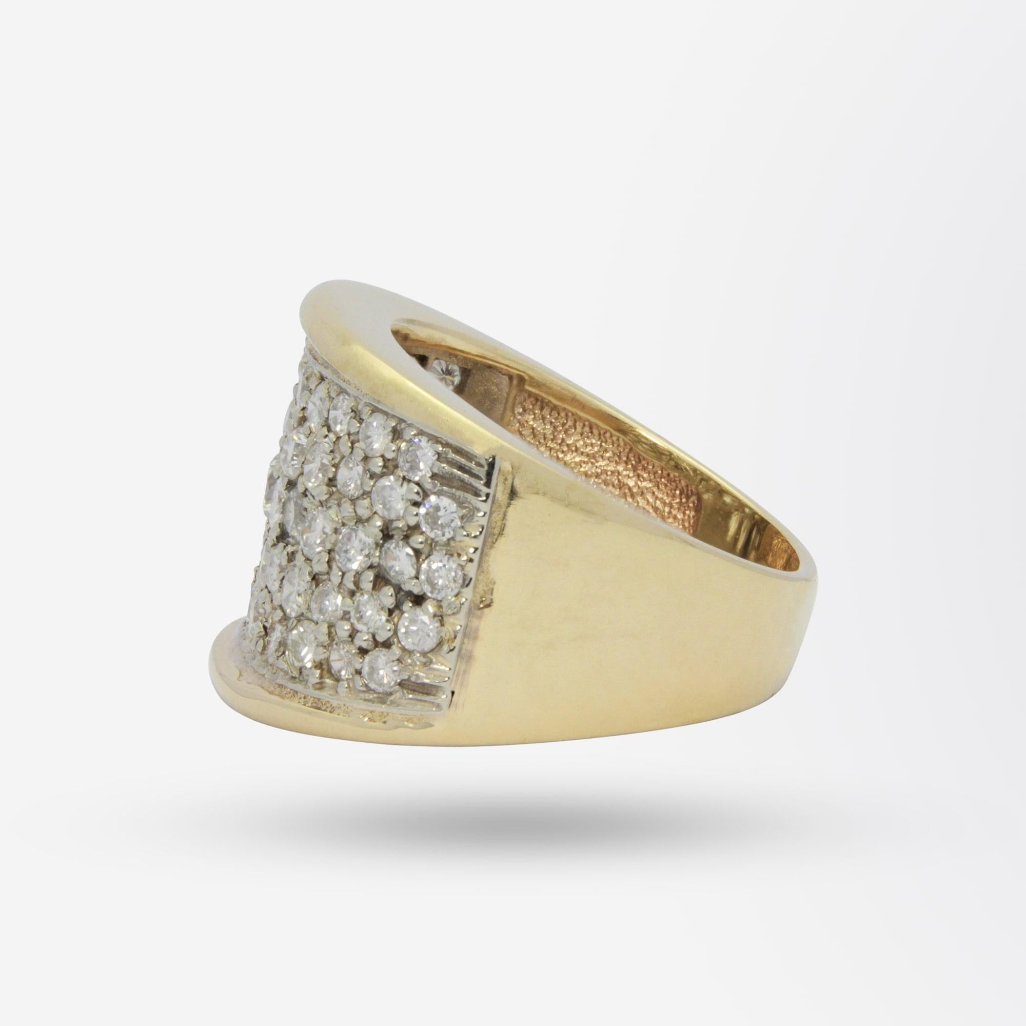 cigar band ring with diamonds