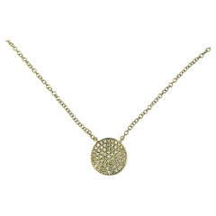 14 Karat Yellow Gold and Pave Diamond Pendant Necklace #17663