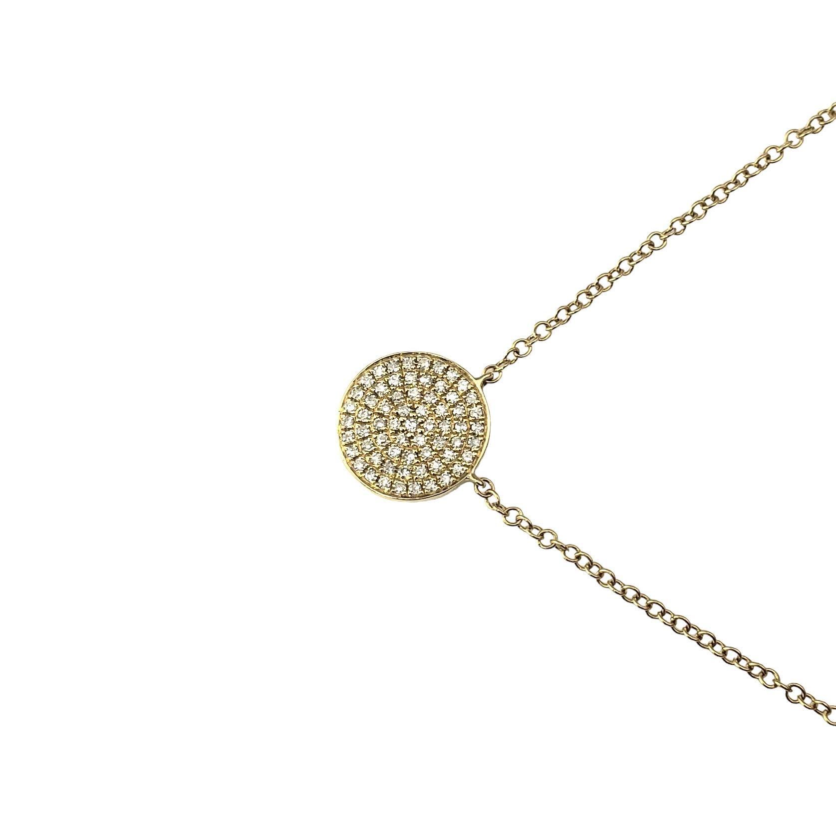 Single Cut 14 Karat Yellow Gold and Pave Diamond Pendant Necklace #20974