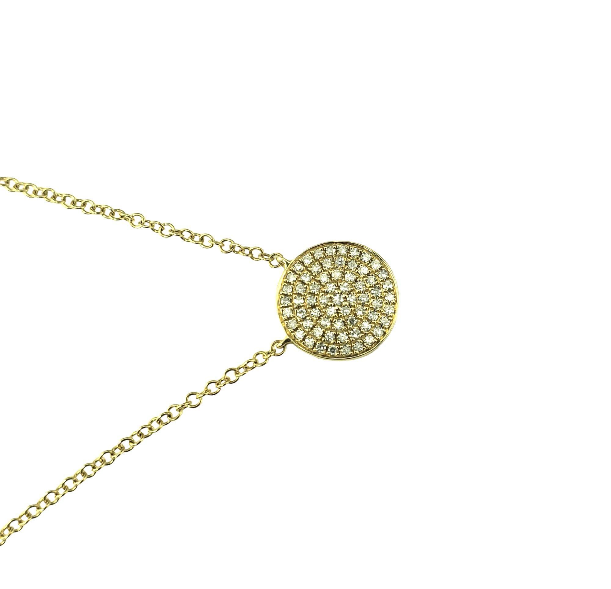 14 Karat Yellow Gold and Pave Diamond Pendant Necklace #20974 In Good Condition In Washington Depot, CT