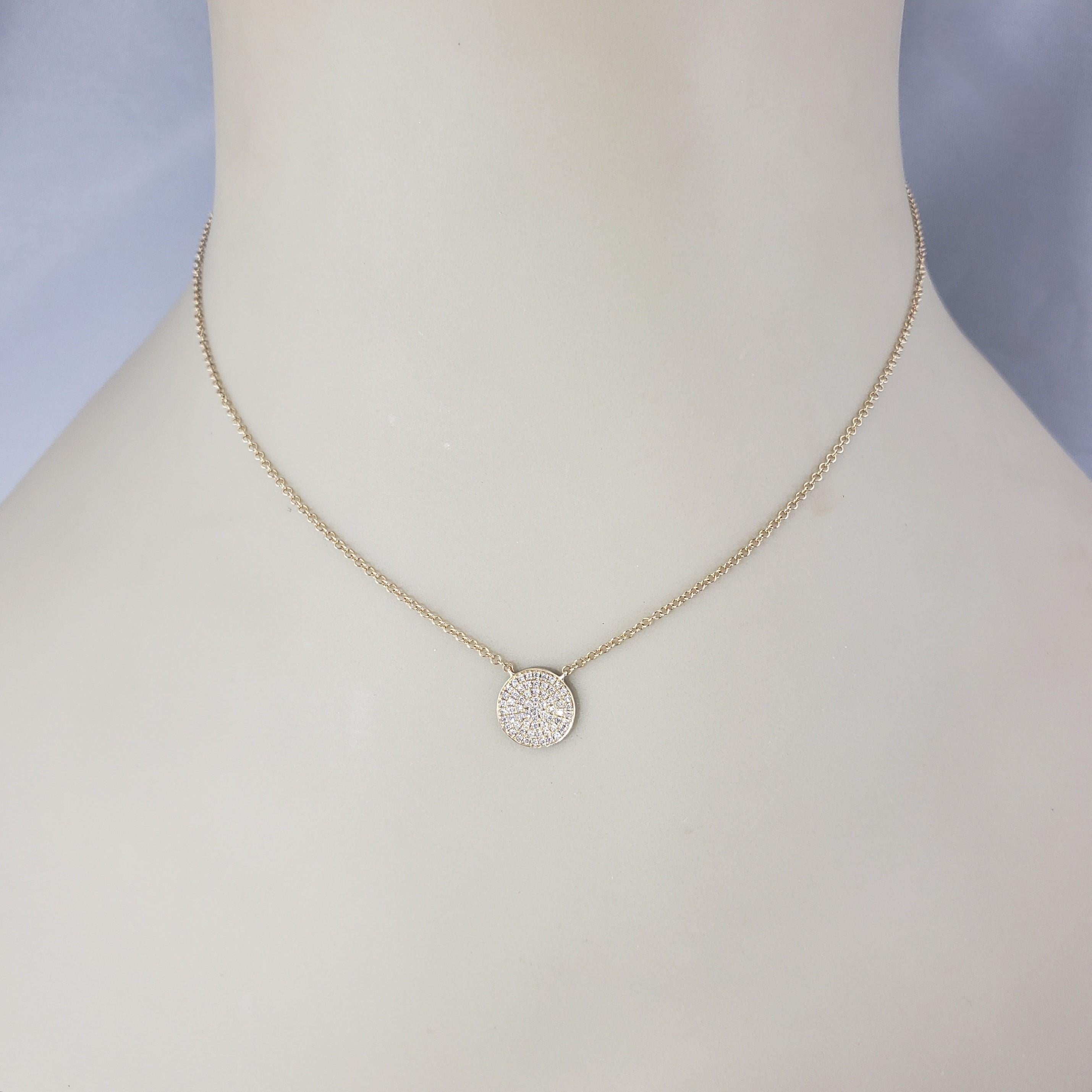 14 Karat Yellow Gold and Pave Diamond Pendant Necklace #20974 1