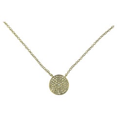 14 Karat Yellow Gold and Pave Diamond Pendant Necklace #20974