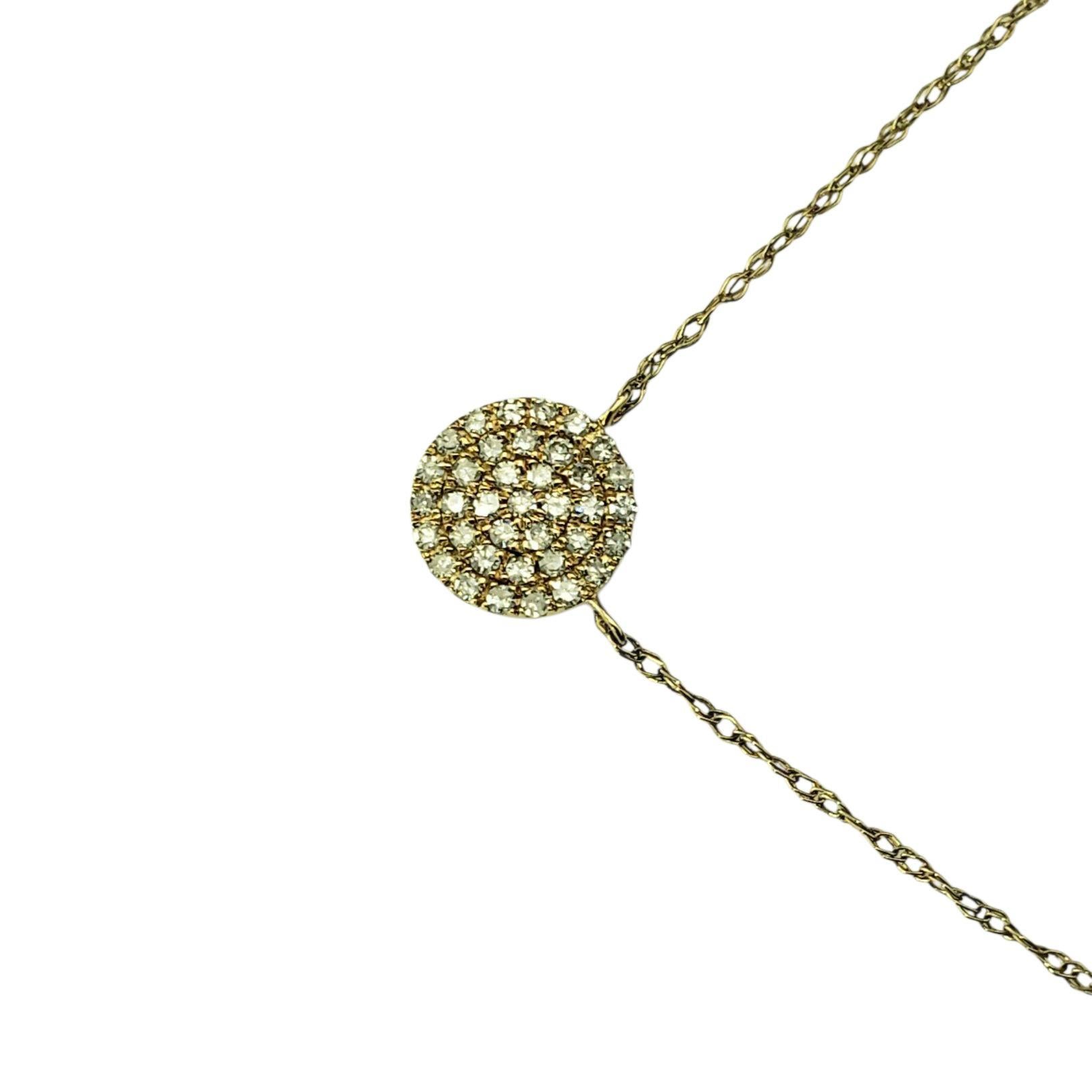 14 Karat Yellow Gold and Pave Diamond Pendant Necklace #22210 Bon état - En vente à Washington Depot, CT