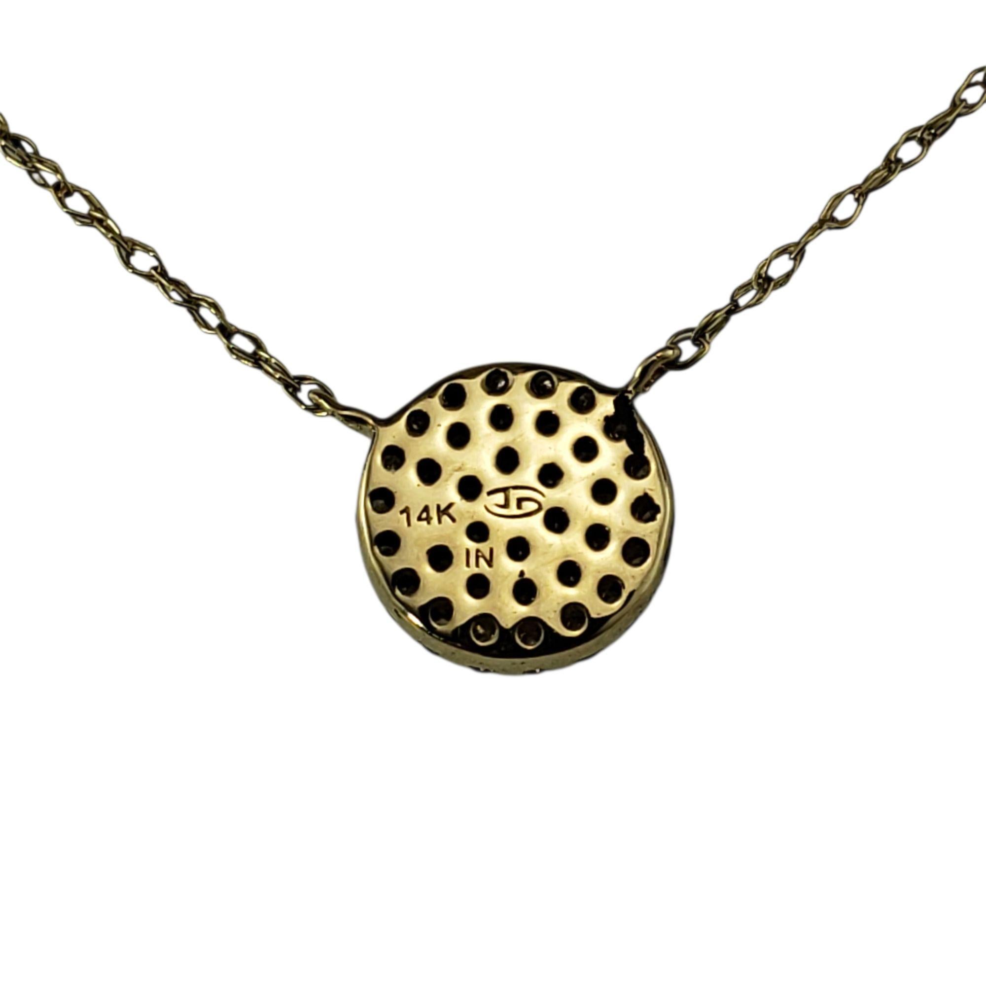 14 Karat Yellow Gold and Pave Diamond Pendant Necklace #22210 Pour femmes en vente