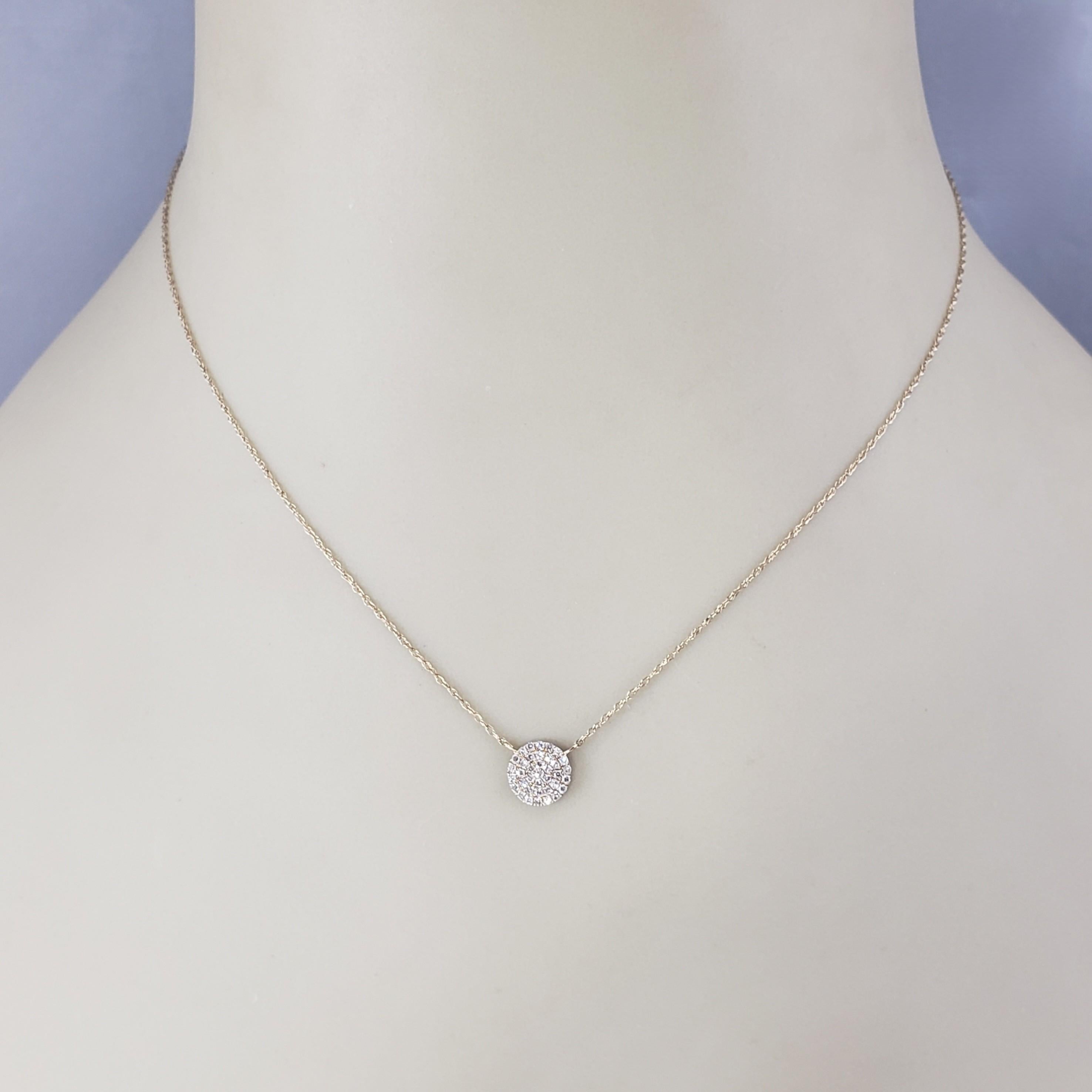 14 Karat Yellow Gold and Pave Diamond Pendant Necklace #22210 en vente 1