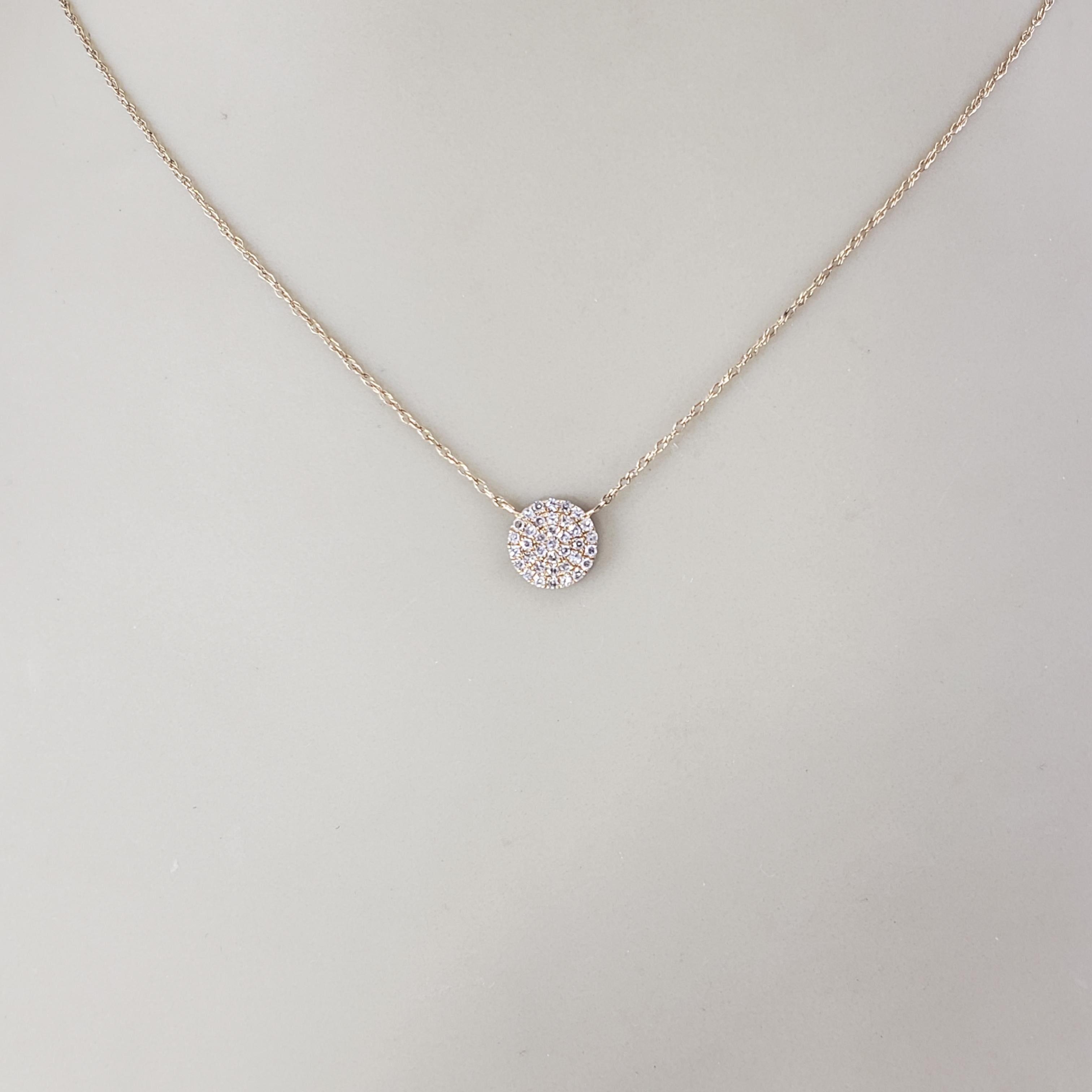 14 Karat Yellow Gold and Pave Diamond Pendant Necklace #22210 en vente 2