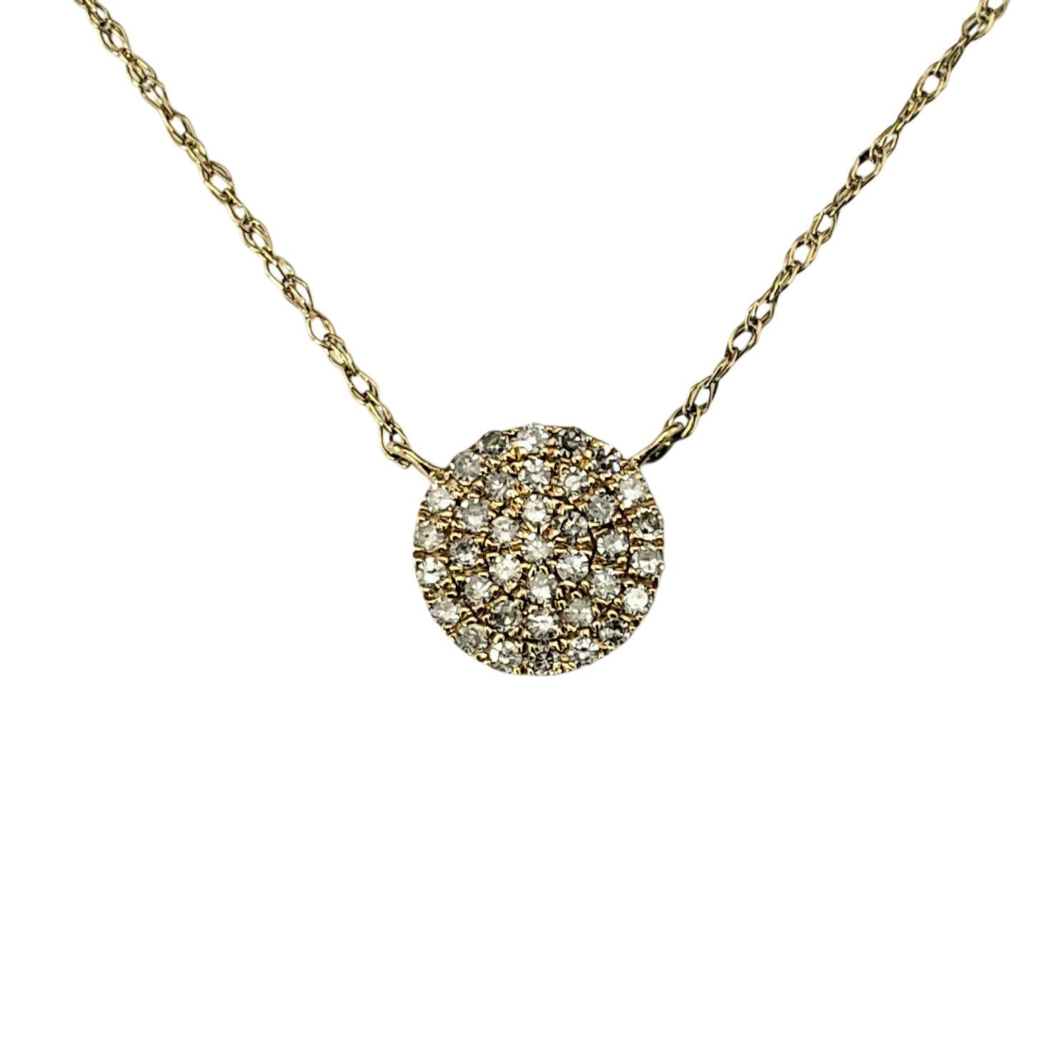 14 Karat Yellow Gold and Pave Diamond Pendant Necklace #22210