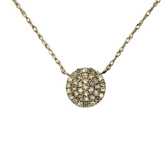 14 Karat Yellow Gold and Pave Diamond Pendant Necklace #22210