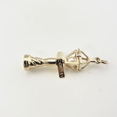 14 Karat Yellow Gold and Pearl Bourbon and Conti Street Lamp Post New Orleans Ch
