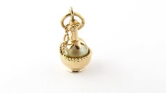 14 Karat Yellow Gold and Pearl Chianti Bottle Charm