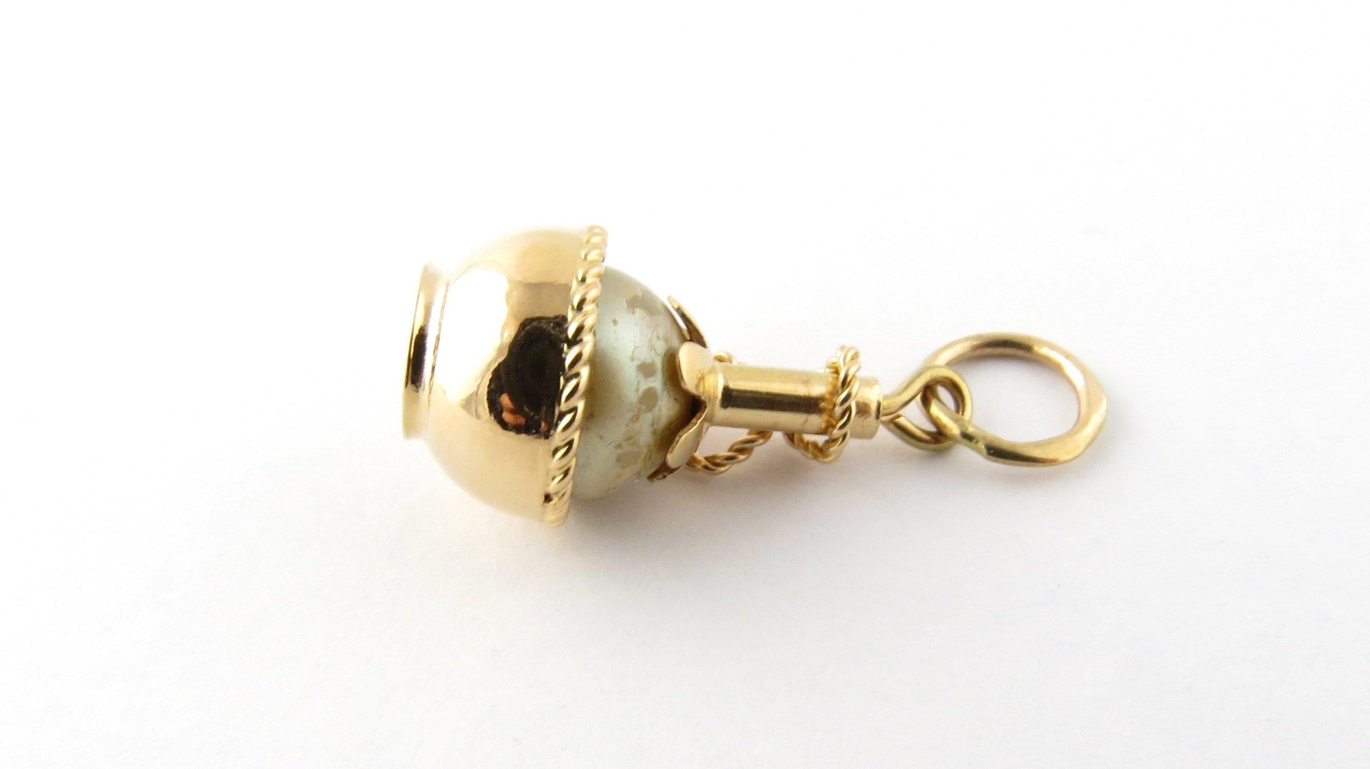 Women's 14 Karat Yellow Gold and Pearl Chianti Bottle Charm