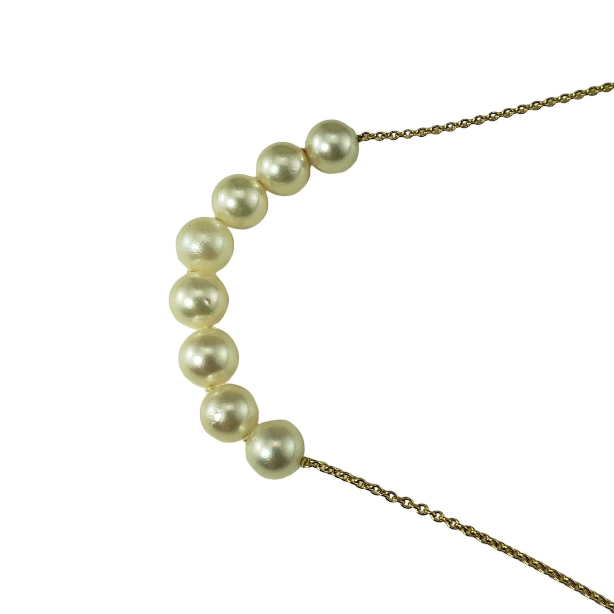 14 Karat Yellow Gold and Pearl Necklace #17093 In Good Condition For Sale In Washington Depot, CT