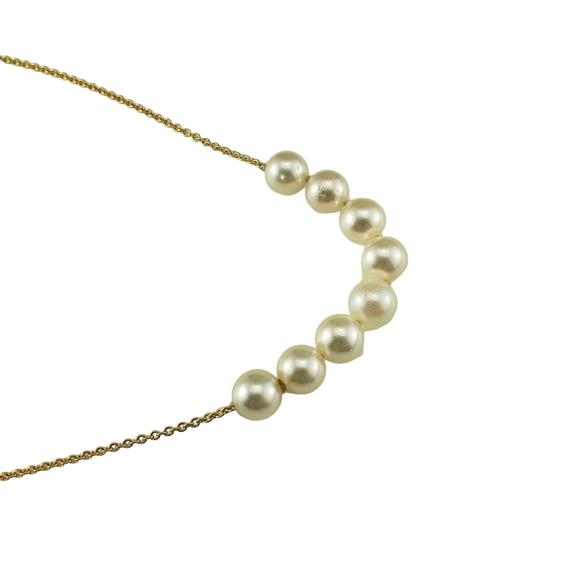 Women's 14 Karat Yellow Gold and Pearl Necklace #17093 For Sale
