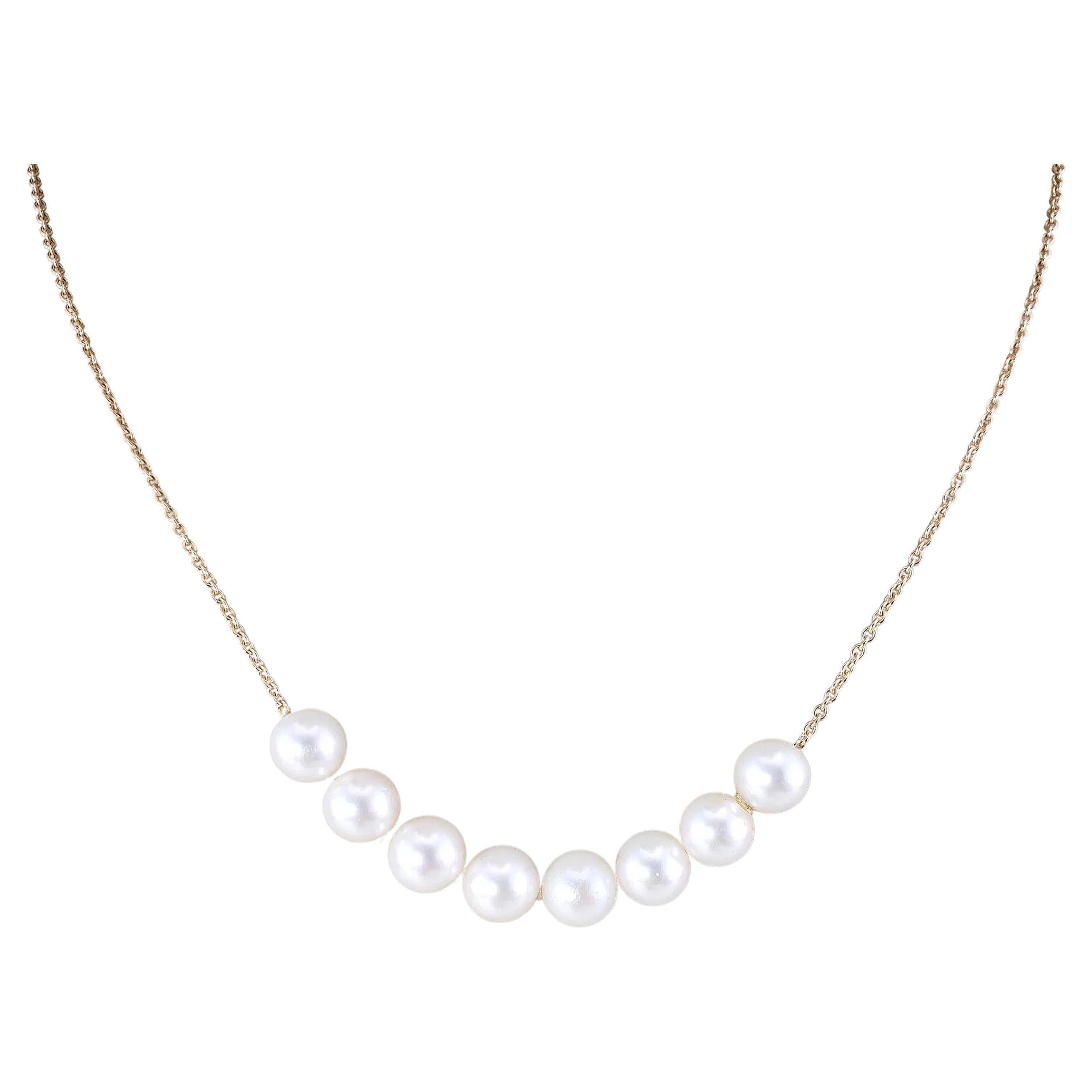 14 Karat Yellow Gold and Pearl Necklace #17093