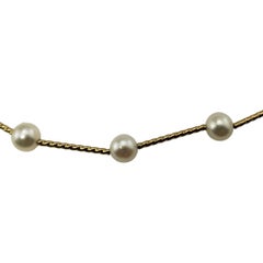 14 Karat Yellow Gold and Pearl Necklace
