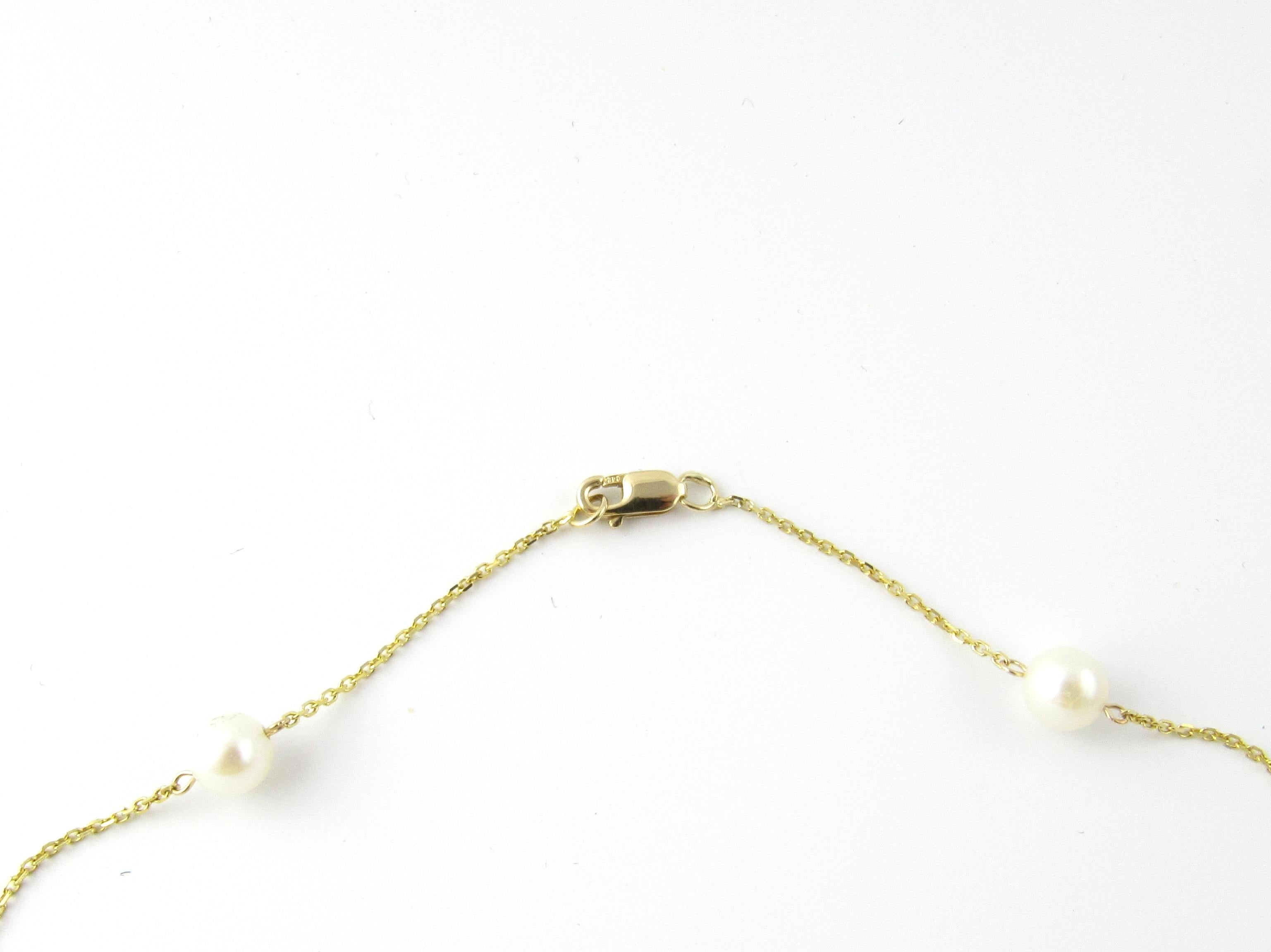 14 Karat Yellow Gold and Pearl Necklace In Good Condition For Sale In Washington Depot, CT