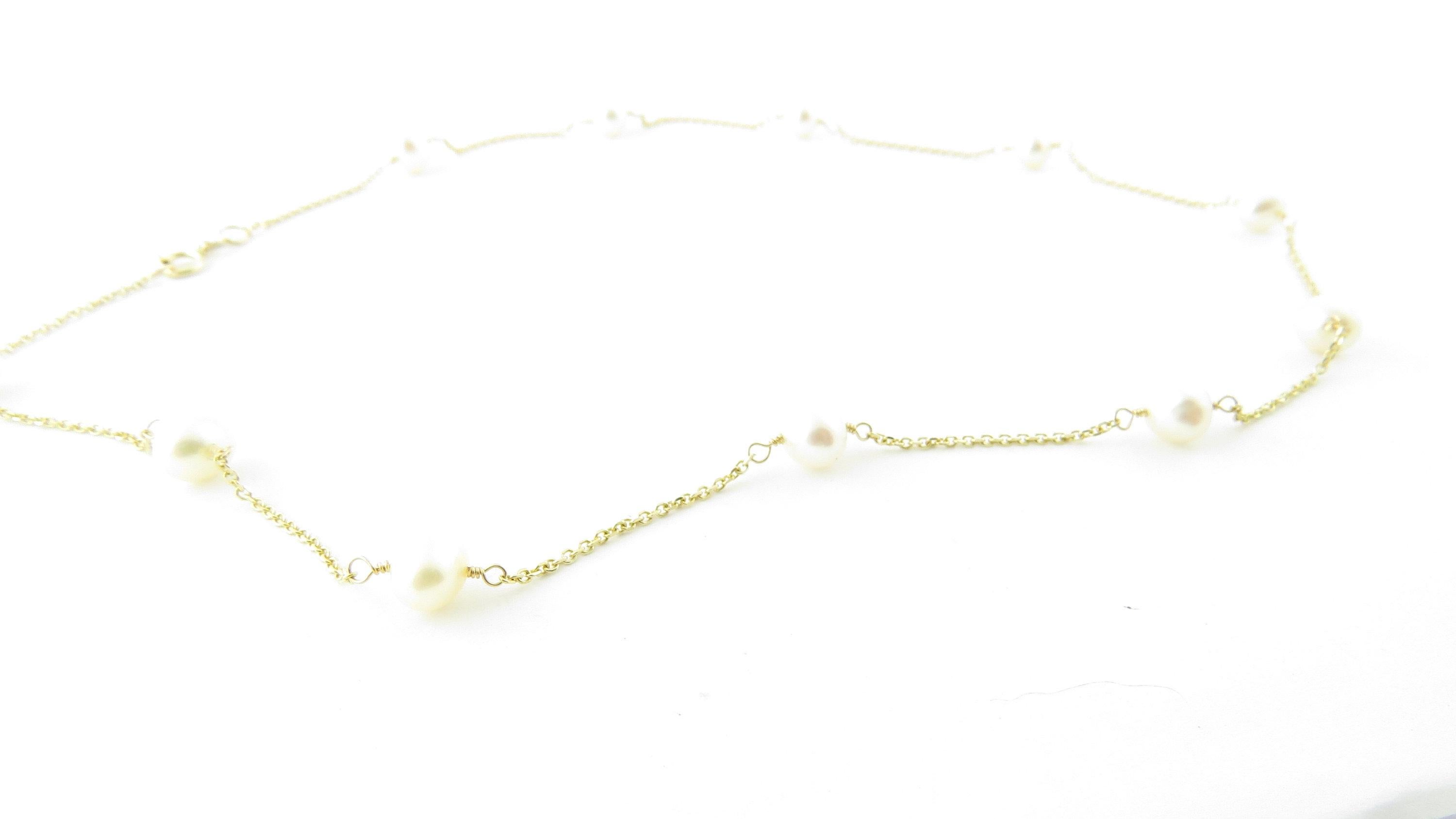 14 Karat Yellow Gold and Pearl Necklace 4