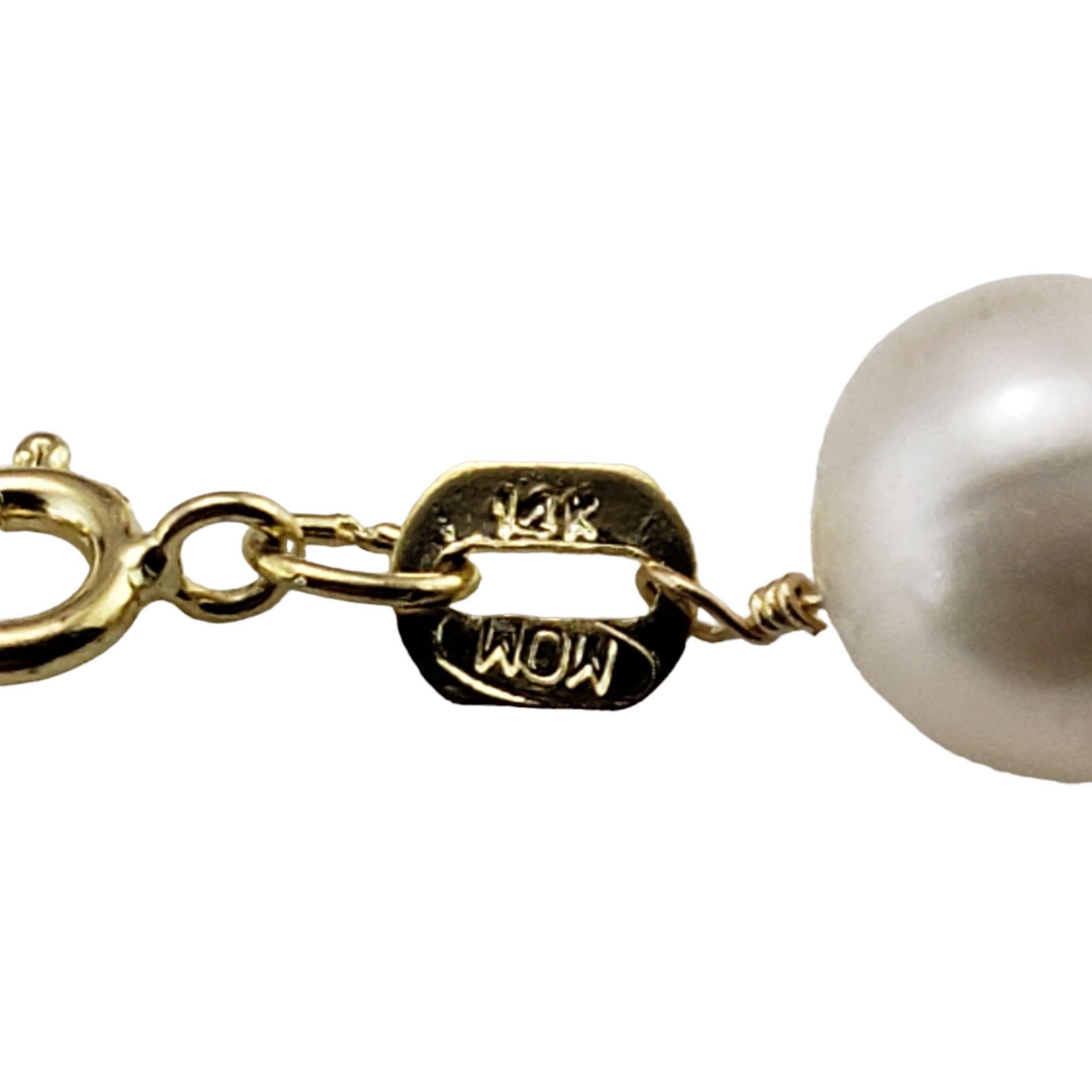 Women's 14 Karat Yellow Gold and Pearl Station Bracelet #13324 For Sale