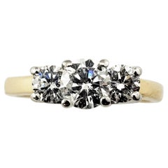 Bague en or jaune 14 carats et platine avec diamants