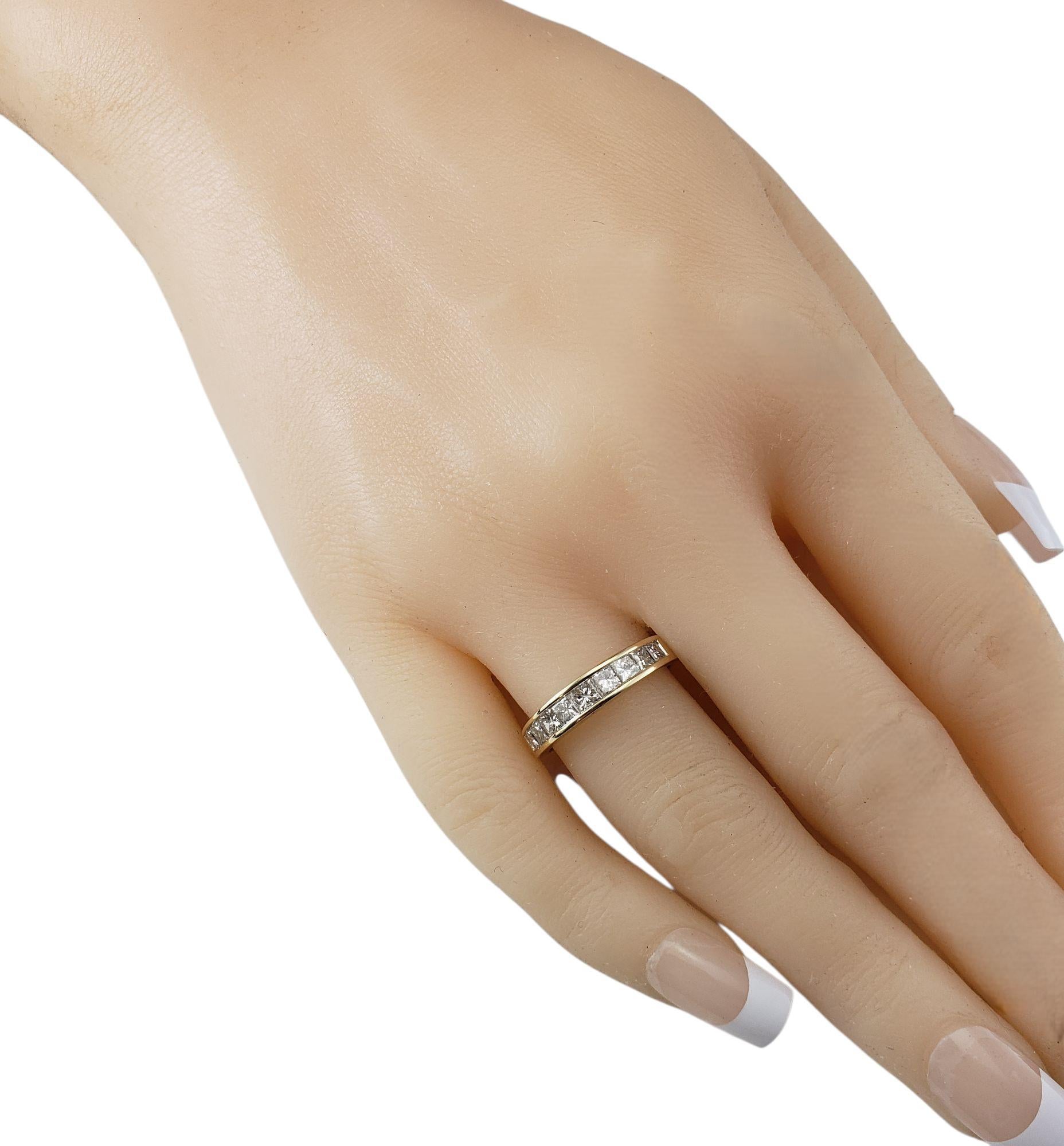 Anillo de oro amarillo de 14 quilates y diamante talla princesa talla 7 #21812 en venta 2