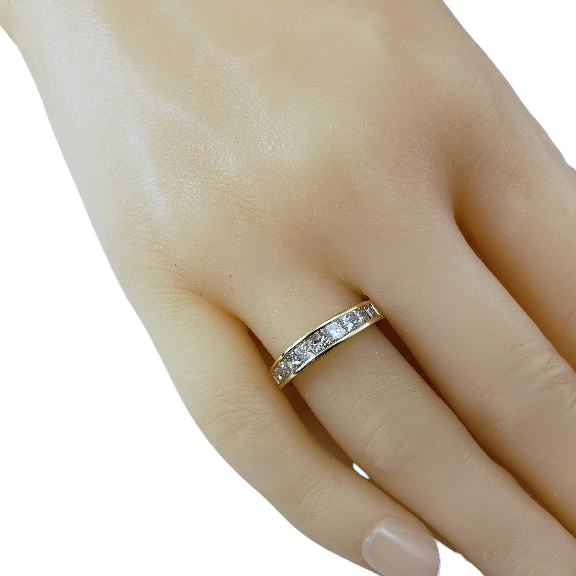 Anillo de oro amarillo de 14 quilates y diamante talla princesa talla 7 #21812 en venta 3