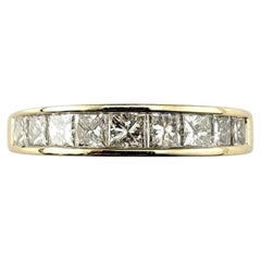 Anillo de oro amarillo de 14 quilates y diamante talla princesa talla 7 #21812