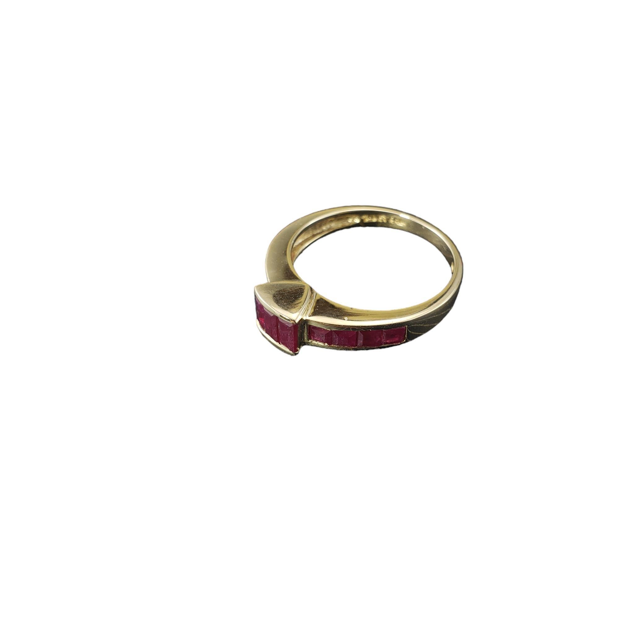 14 Karat Yellow Gold and Ruby Ring Size 6 #17969 In Good Condition In Washington Depot, CT