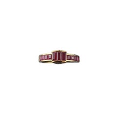Anello in oro giallo 14 carati e rubino misura 6 #17969