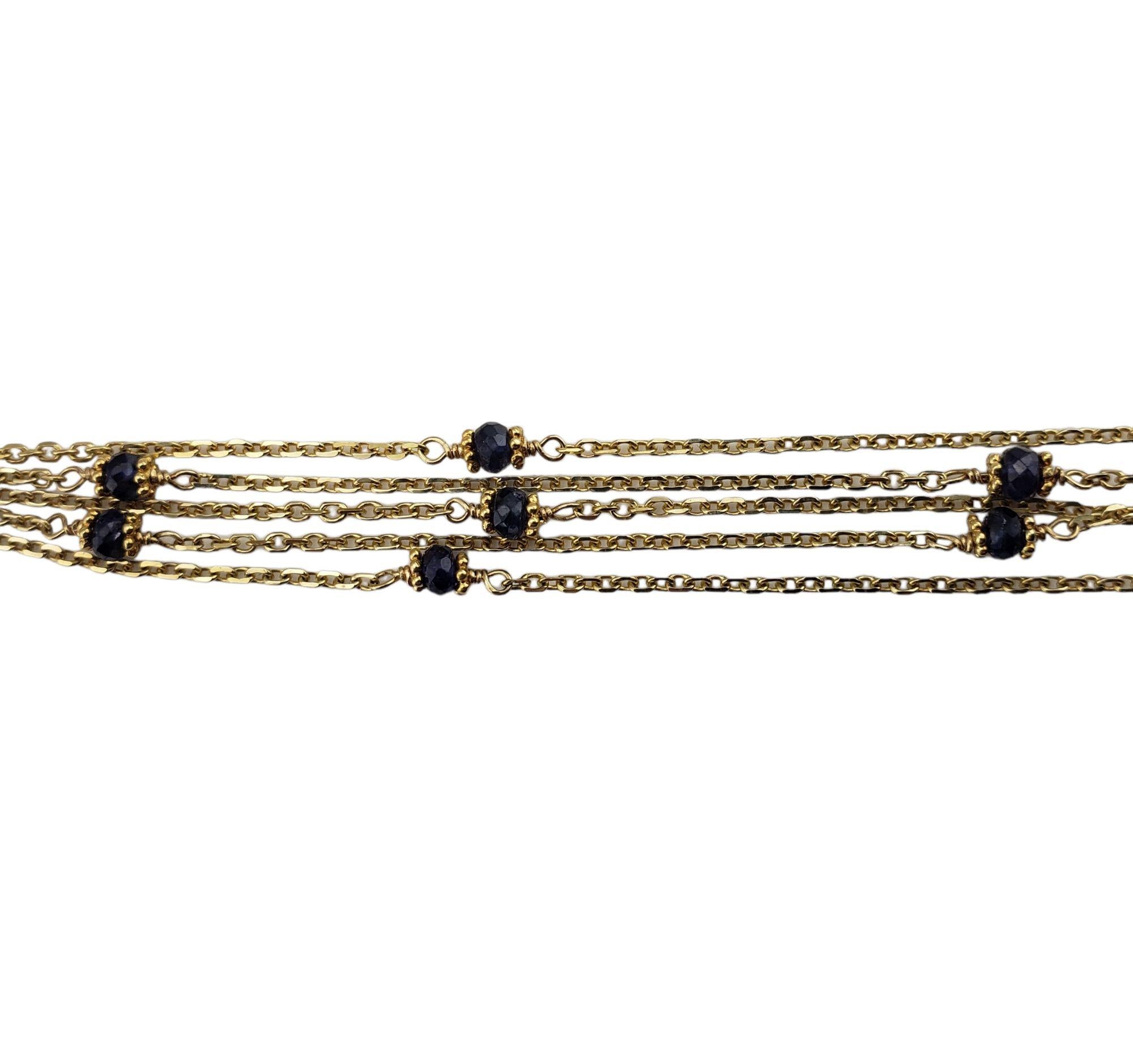 14 Karat Yellow Gold and Natural Sapphire Bracelet In Good Condition In Washington Depot, CT