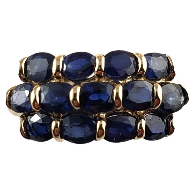 14 Karat Yellow Gold and Natural Sapphire Ring For Sale