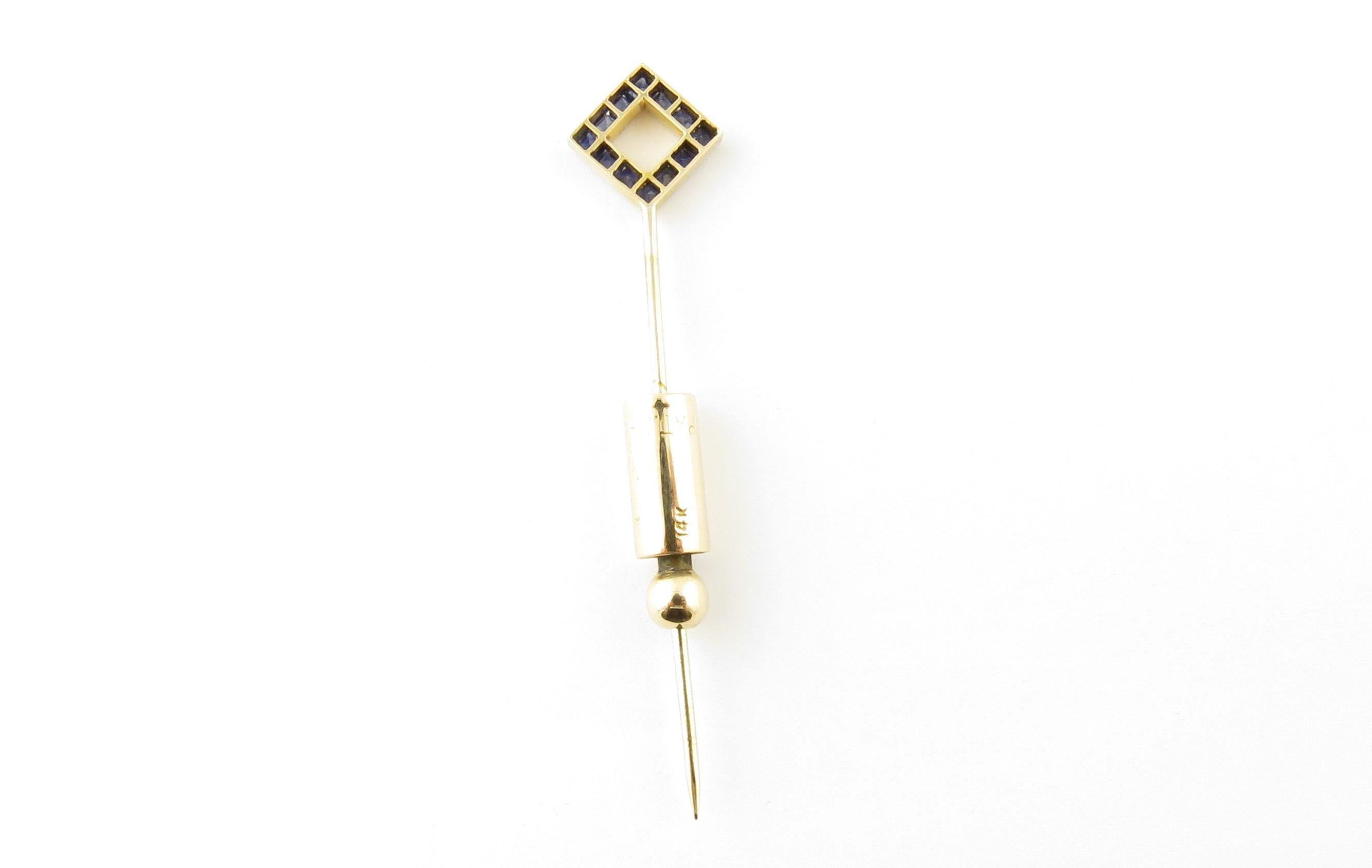 Women's 14 Karat Yellow Gold and Sapphire Stick Pin