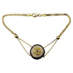 14 Karat Yellow Gold and Simulated Gemstone Bracelet