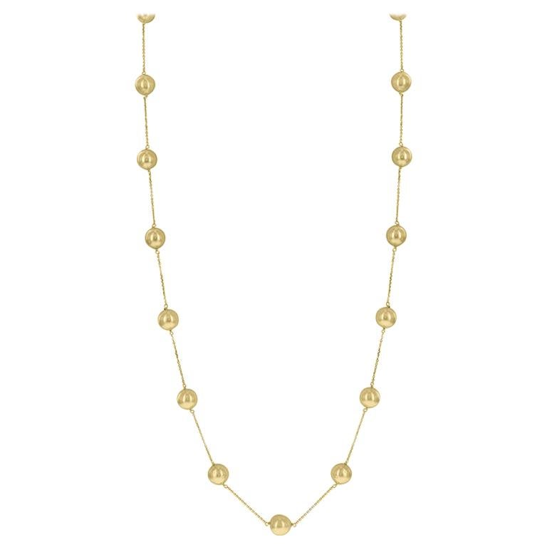 14k Yellow Gold and South Sea Golden Round Pearl Necklace For Sale at ...