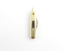14 Karat Yellow Gold and Stainless Steel Pocket Knife
