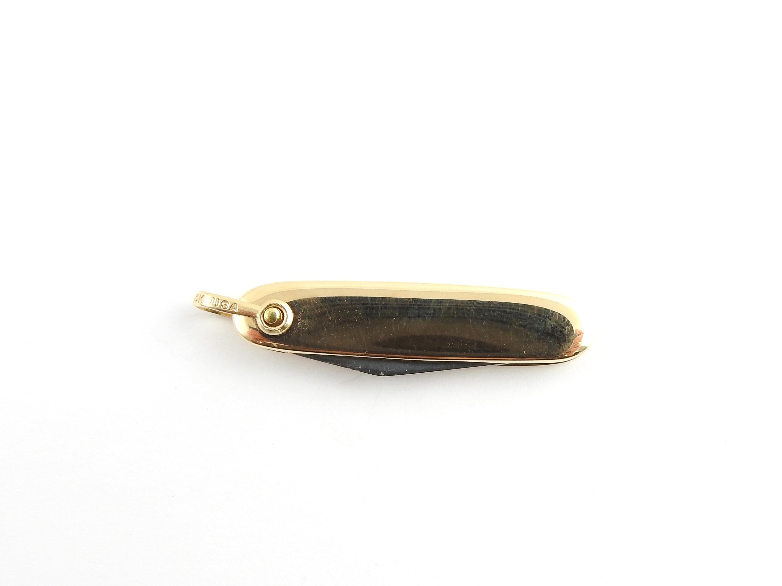 Women's 14 Karat Yellow Gold and Stainless Steel Pocket Knife