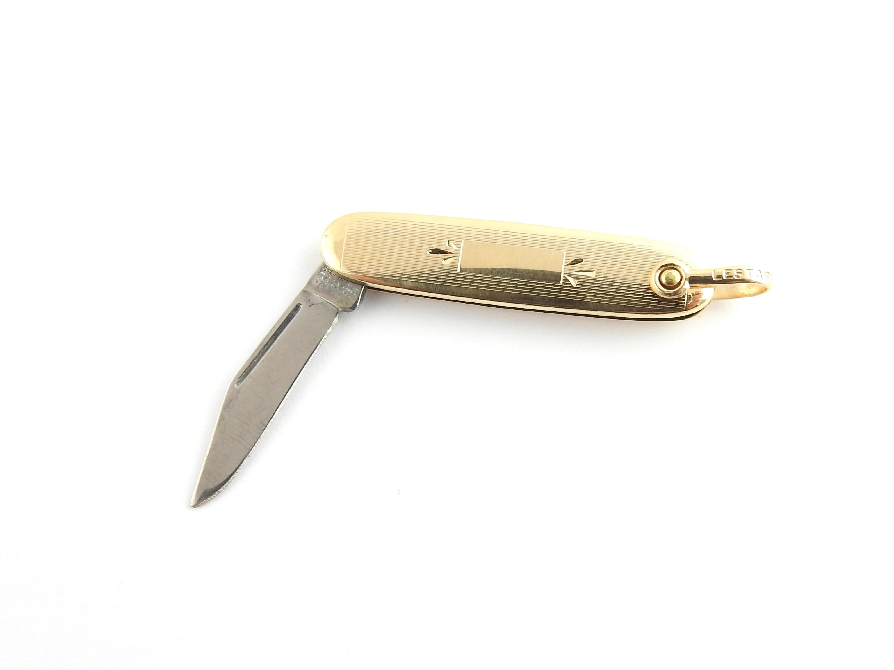 14 Karat Yellow Gold and Stainless Steel Pocket Knife 2