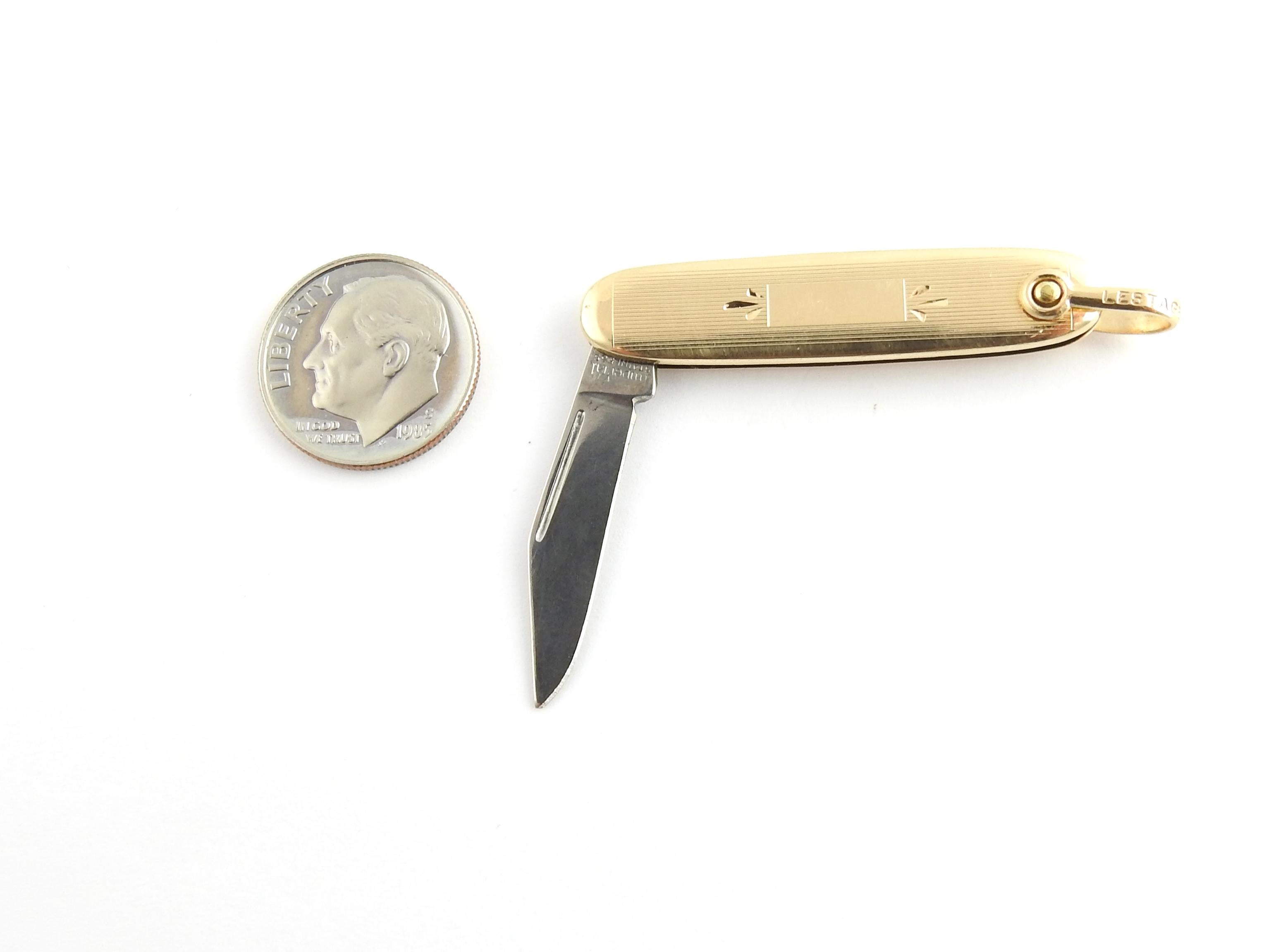 14 Karat Yellow Gold and Stainless Steel Pocket Knife 3