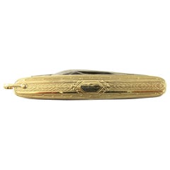 14 Karat Yellow Gold and Stainless Steel Pocket Knife