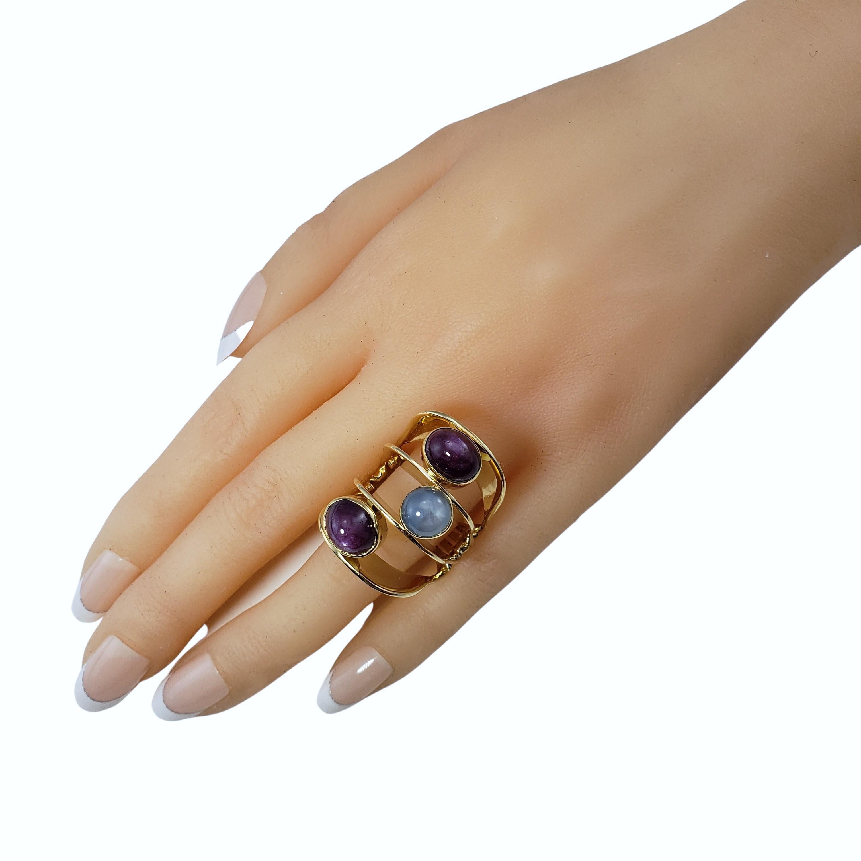 14 Karat Yellow Gold and Star Sapphire Ring Size 10.25 For Sale 1
