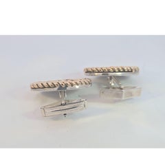 14 Karat Yellow Gold and Sterling Silver Longhorn Cufflinks