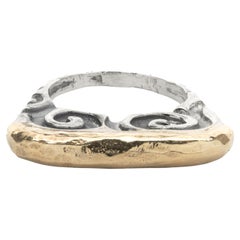 Bracelet à volutes en or jaune 14 carats et argent sterling