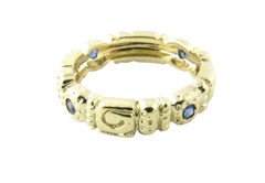 14 Karat Yellow Gold and Tanzanite Band Ring Size 6.75 #24774