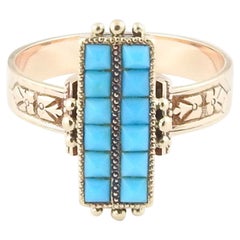 14 Karat Yellow Gold and Turquoise Ring