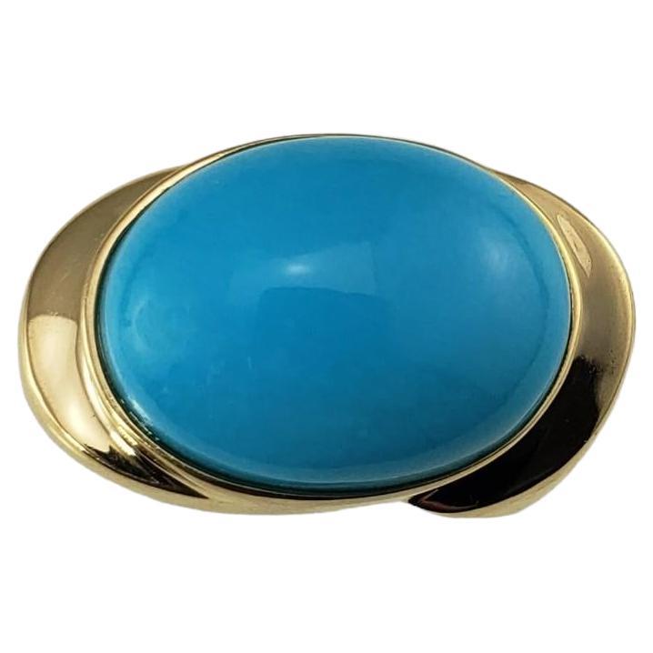 14 Karat Yellow Gold and Turquoise Ring Size 5 #16732 For Sale