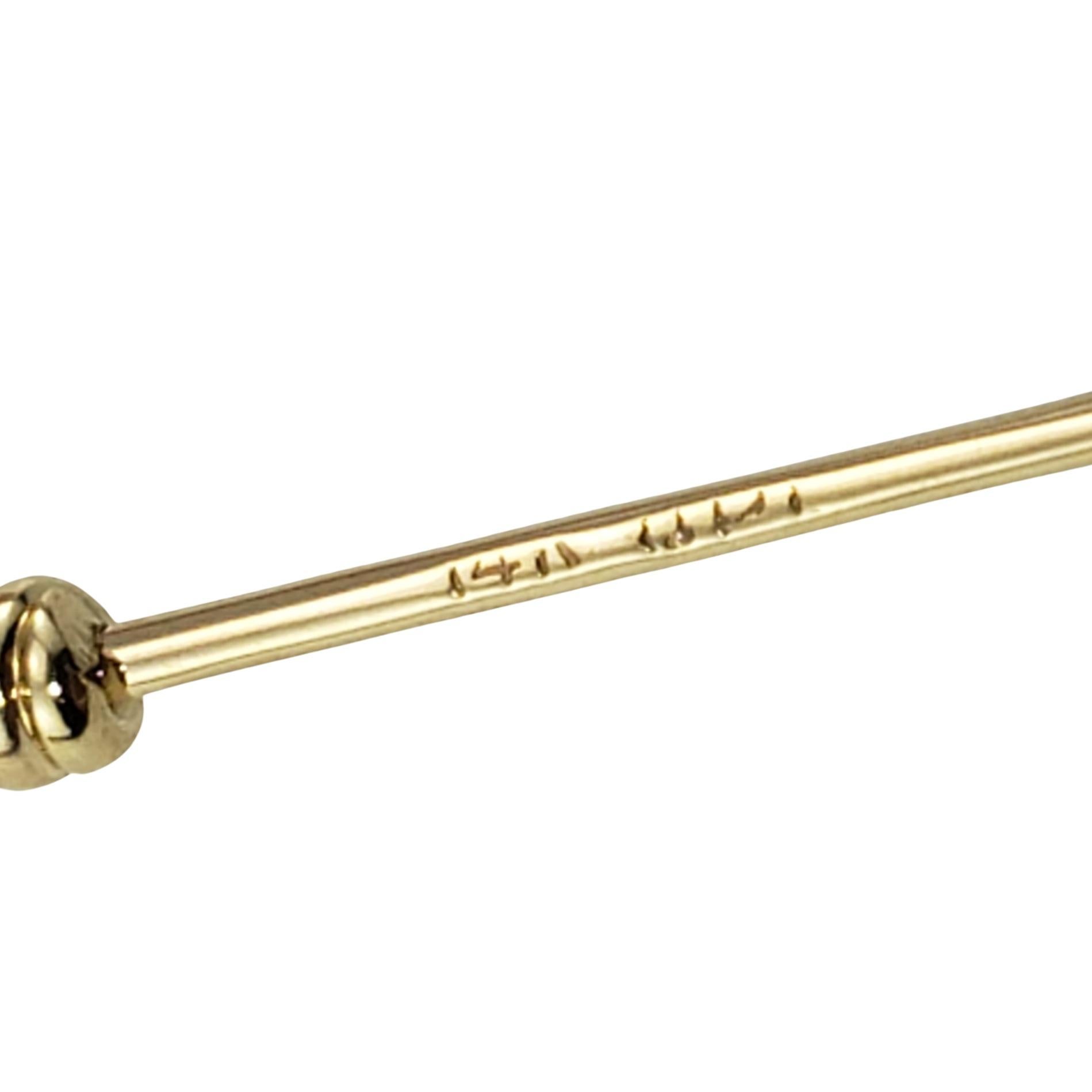 Cabochon 14 Karat Yellow Gold and Turquoise Stick Pin