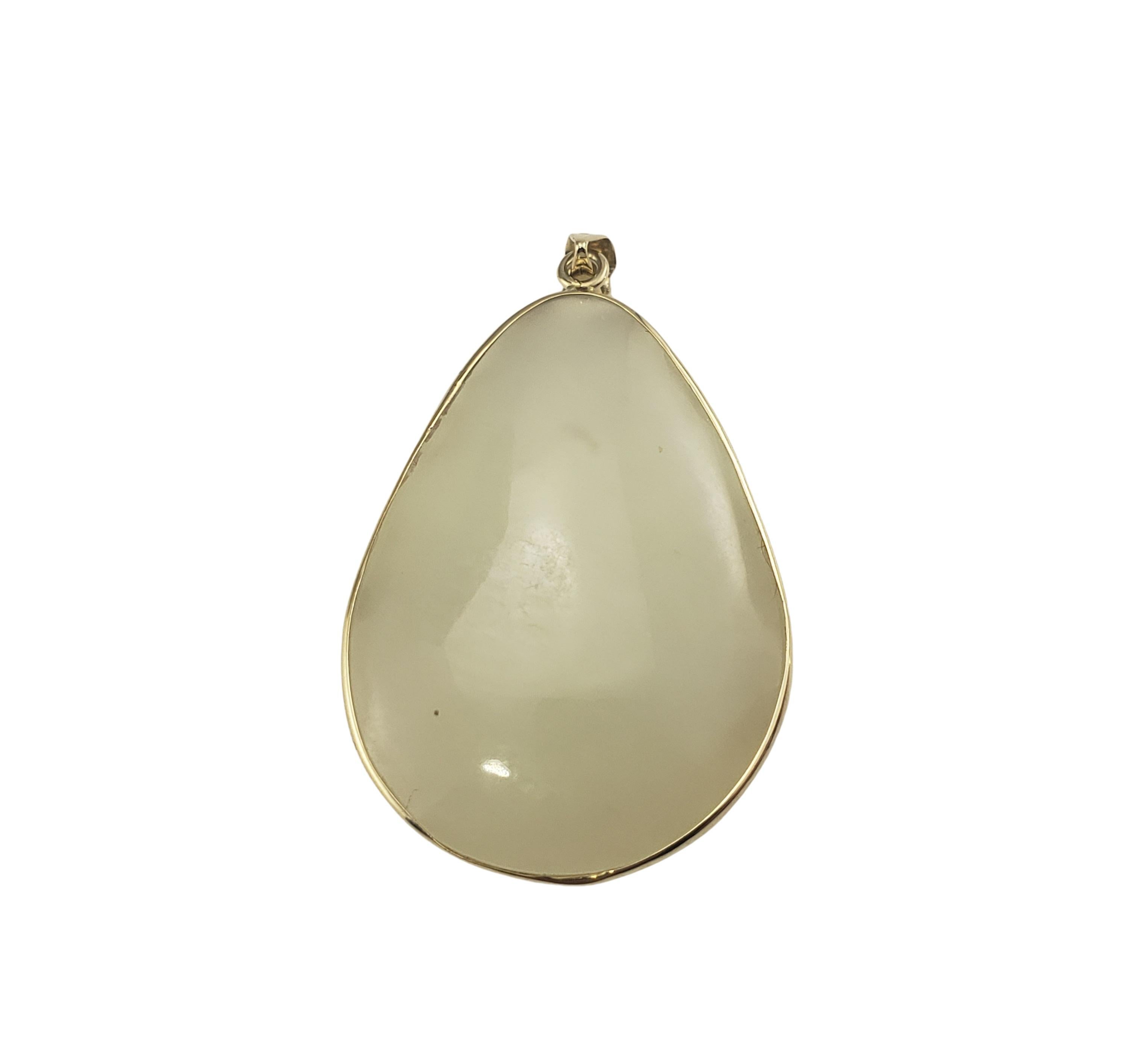  Pendentif en or jaune 14 carats et jade blanc Pour femmes 