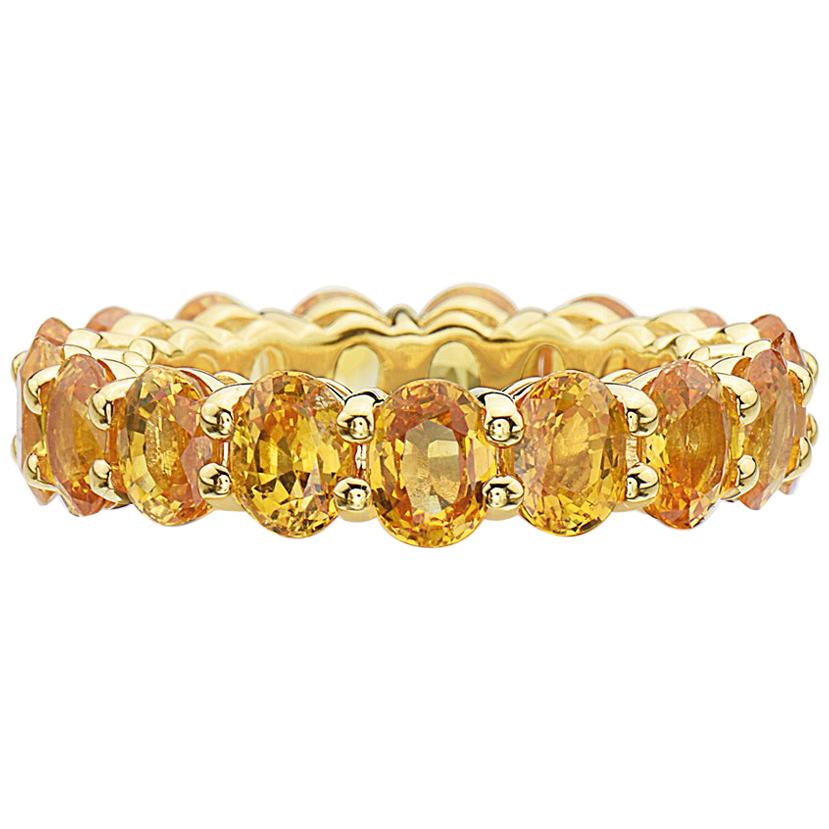 14 Karat Yellow Gold and Yellow Sapphire Eternity Band Ring