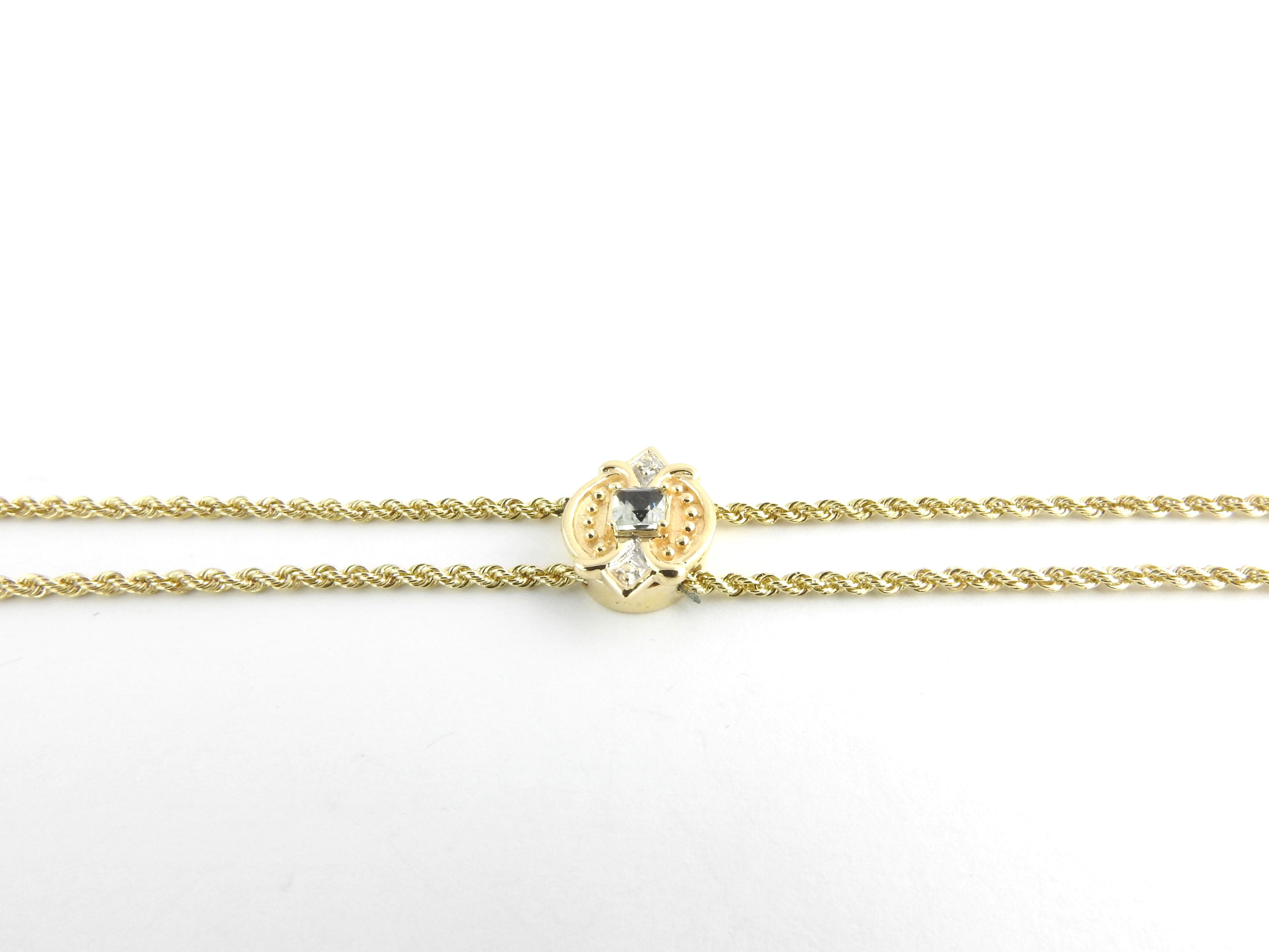 Round Cut 14 Karat Yellow Gold Aquamarine and Diamond Bracelet